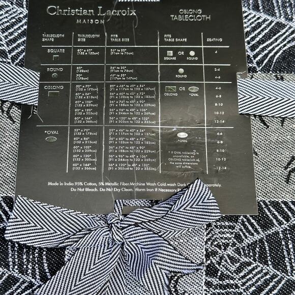 Halloween 60" x 84" Spiders Tablecloth Christian Lacroix Silver Black Oblong New - Picture 9 of 10